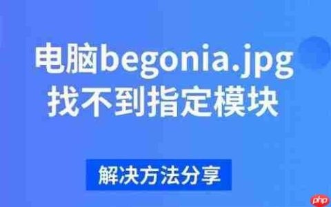 电脑begonia.jpg找不到指定模块 解决方法分享