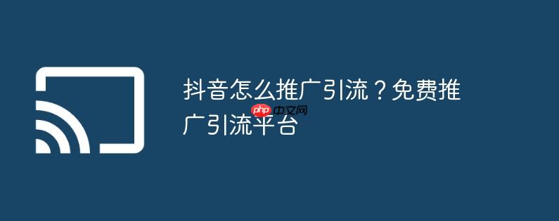 抖音怎么推广引流?免费推广引流平台