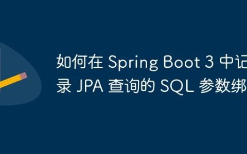 如何在 Spring Boot 3 中记录 JPA 查询的 SQL 参数绑定