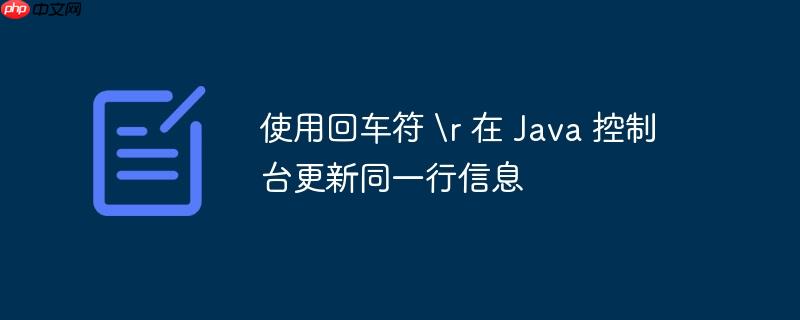 使用回车符 r 在 java 控制台更新同一行信息