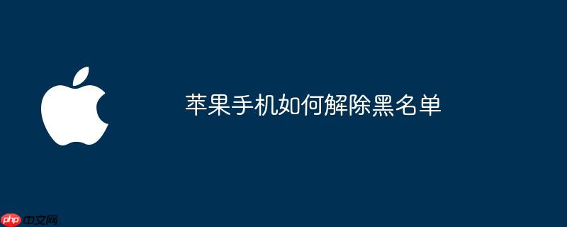 苹果手机如何解除黑名单