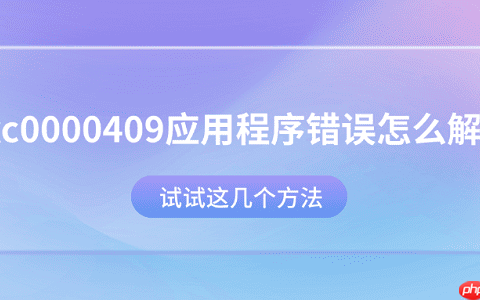 0xc0000409应用程序错误怎么解决？试试这几个方法