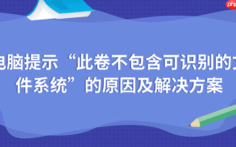 电脑提示&ldquo;此卷不包含可识别的文件系统&rdquo;的原因及解决方案