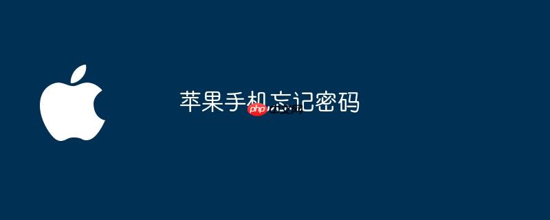 苹果手机忘记密码