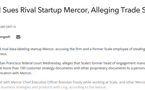 Scale AI 起诉前员工及竞争对手，指控窃取商业机密
