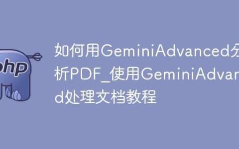 如何用GeminiAdvanced分析PDF_使用GeminiAdvanced处理文档教程