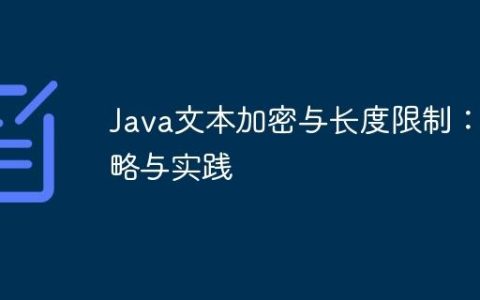 Java文本加密与长度限制：策略与实践