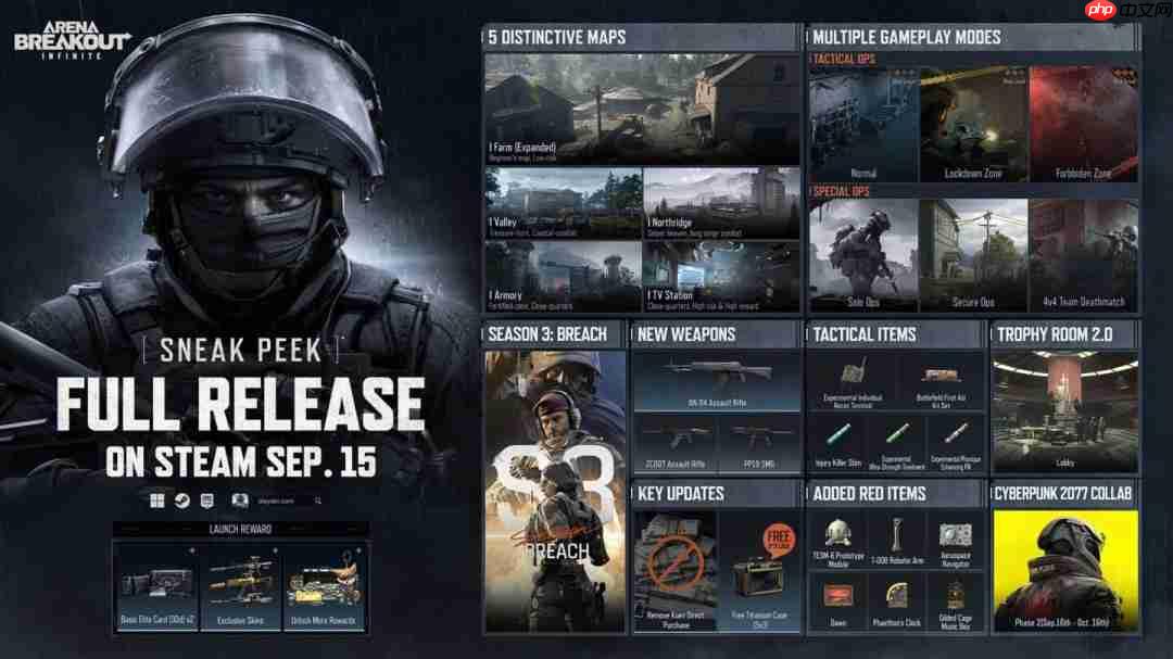 《暗区突围:无限》9月16日正式发售 登陆Steam、Epic