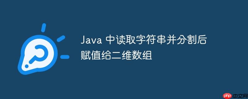 java 中读取字符串并分割后赋值给二维数组