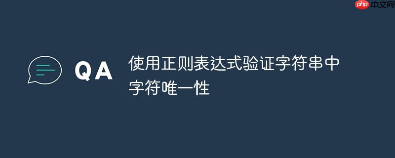 使用正则表达式验证字符串中字符唯一性