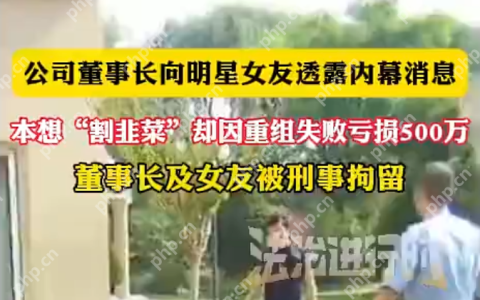 为爱泄密？董事长与明星女友内幕交易亏损百万，双双被拘