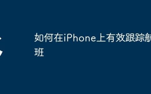 如何在iPhone上有效跟踪航班
