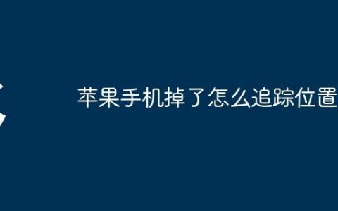 苹果手机掉了怎么追踪位置