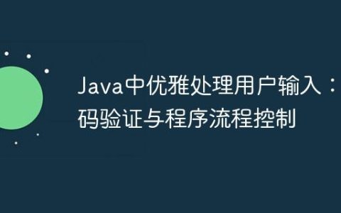 Java中优雅处理用户输入：密码验证与程序流程控制