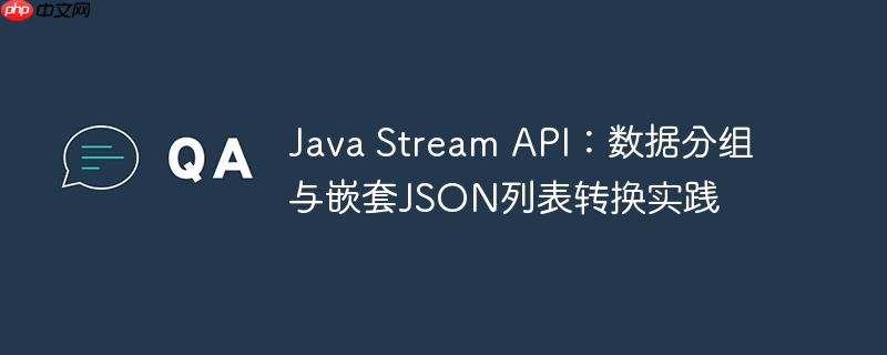Java Stream API：数据分组与嵌套JSON列表转换实践
