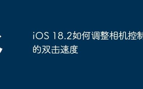 iOS 18.2如何调整相机控制的双击速度