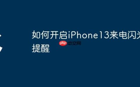 如何开启iPhone13来电闪光提醒