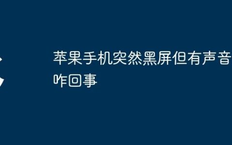 苹果手机突然黑屏但有声音是咋回事