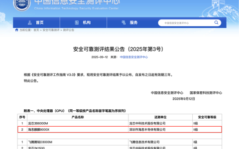 麒麟9000X获安全可靠测评II级认证安全可靠达到当前最高水平
