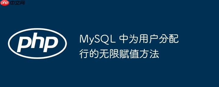 mysql 中为用户分配行的无限赋值方法