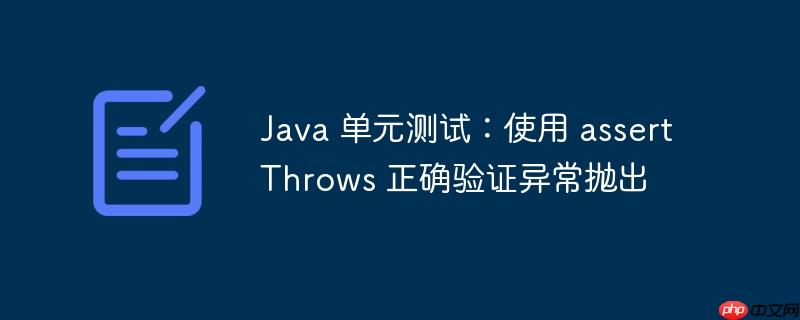 Java 单元测试:使用 assertThrows 正确验证异常抛出