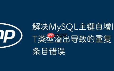 解决MySQL主键自增INT类型溢出导致的重复条目错误