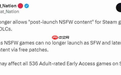 Steam正式限制不得以补丁形式追加成人内容