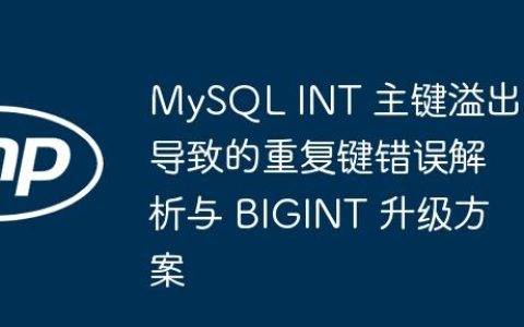 MySQL INT 主键溢出导致的重复键错误解析与 BIGINT 升级方案