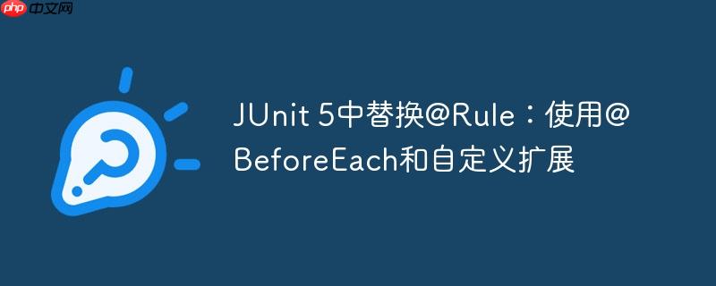 JUnit 5中替换@Rule:使用@BeforeEach和自定义扩展