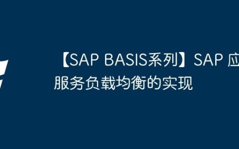 【SAP BASIS系列】SAP 应用服务负载均衡的实现