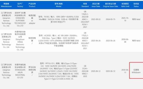 罗马仕多个充电宝 3C 认证证书被撤销