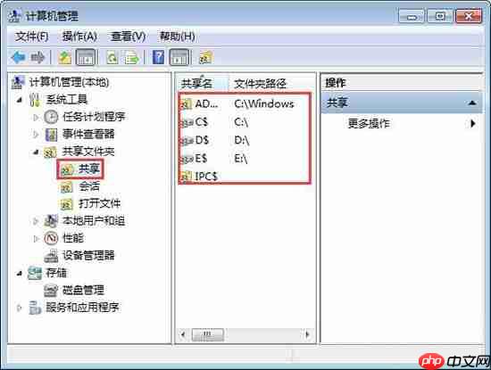 win7电脑关闭系统默认共享文件夹的操作方法?