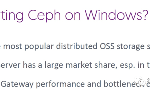 Ceph 在 Windows平台下的支持
