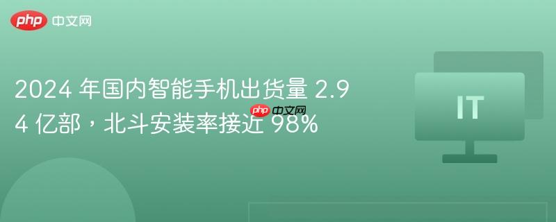 2024 年国内智能手机出货量 2.94 亿部,北斗安装率接近 98%