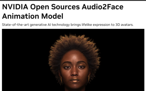 英伟达开源生成式 AI 面部动画模型 Audio2Face