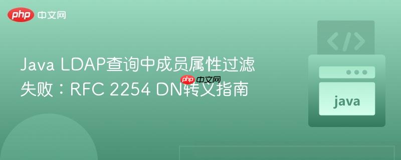 Java LDAP查询中成员属性过滤失败:RFC 2254 DN转义指南