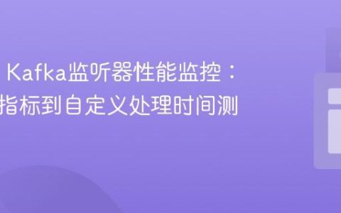 Spring Kafka监听器性能监控：从内置指标到自定义处理时间测量
