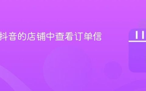 如何在抖音的店铺中查看订单信息？