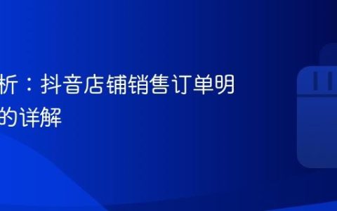 深度剖析：抖音店铺销售订单明细表格的详解
