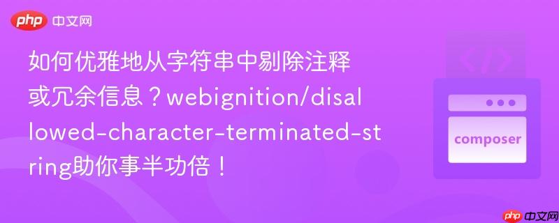 如何优雅地从字符串中剔除注释或冗余信息?webignition/disallowed-character-terminated-string助你事半功倍!
