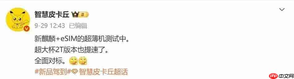 华为 Mate 80 或 11 月发,细节再曝