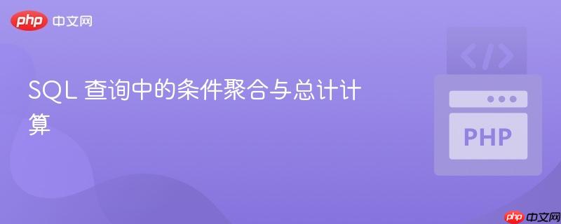 SQL 查询中的条件聚合与总计计算