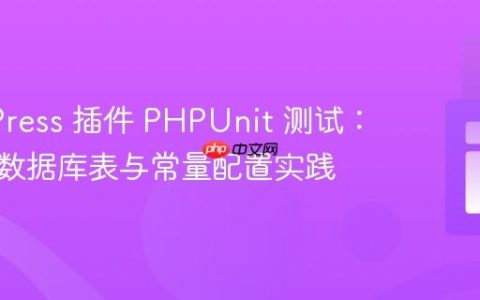 WordPress 插件 PHPUnit 测试：自定义数据库表与常量配置实践