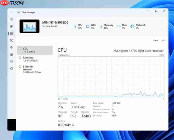 Win11 Build 22538新Bug！点击任务管理器“性能”标签直接崩溃