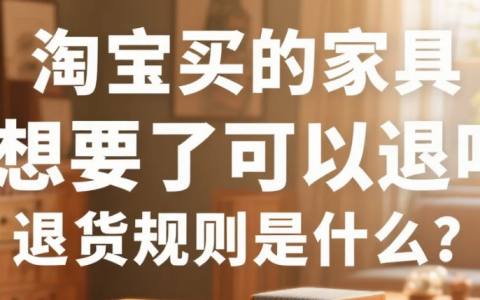 淘宝买的家具不想要了可以退吗？退货规则是什么？淘宝买的家具能退吗？淘宝家具退货新规！7天内无理由退+拒签秒退，这些坑千万别踩！