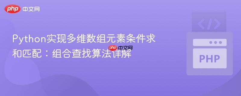Python实现多维数组元素条件求和匹配:组合查找算法详解