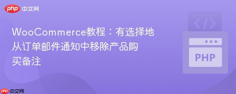 woocommerce教程:有选择地从订单邮件通知中移除产品购买备注