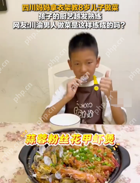 妈妈回应拿衣架教8岁儿子做菜:孩子因挑食很瘦,发现他自己做的菜吃的多点 - 创想鸟