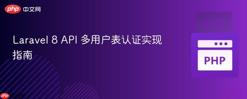Laravel 8 API 多用户表认证实现指南