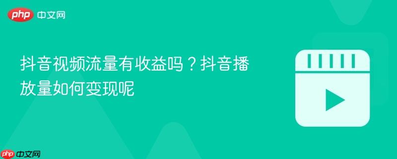 抖音视频流量有收益吗?抖音播放量如何变现呢